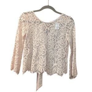 NWT Maniju Blush Colored Lace Tie-Back Top Size XS
